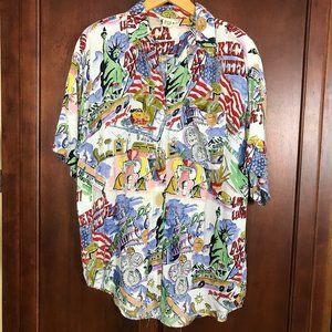 Vintage Fashion Passport Logo America Beautiful Washington DC Casual Shirt